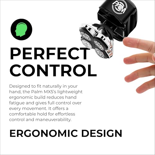 Image of Skull Shaver Palm Pro MX5 Shaver for Men: Best For Bald Head & Face, Waterproof, Cordless, Gift Item, Travel-Friendly - 2025 Model