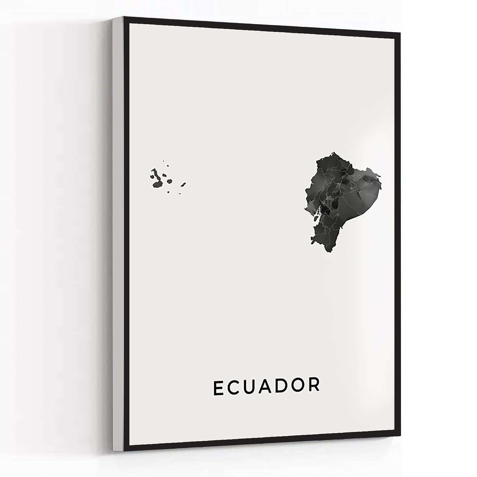 DECORATIVE WALL ART,kitchen rules wall decor,grey living room decor,Ecuador map art poster black and white wall art print of Ecuador gift idea ,16''x24'' Framed Modern Canvas Wall Art,