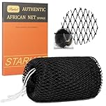 African Net Sponge Authentic with Knots, Exfoliating Body Scrubber for Dead Skin Removal, Back Scrubber for Foot, Scalp & Body Wash, Loofah Sponge Bathing Accessories (Deep Black)