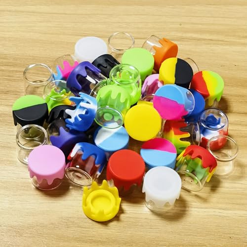 6ml Silicone Glass Wax Containers Concentrate Jars Airtight Multi-use (150)2