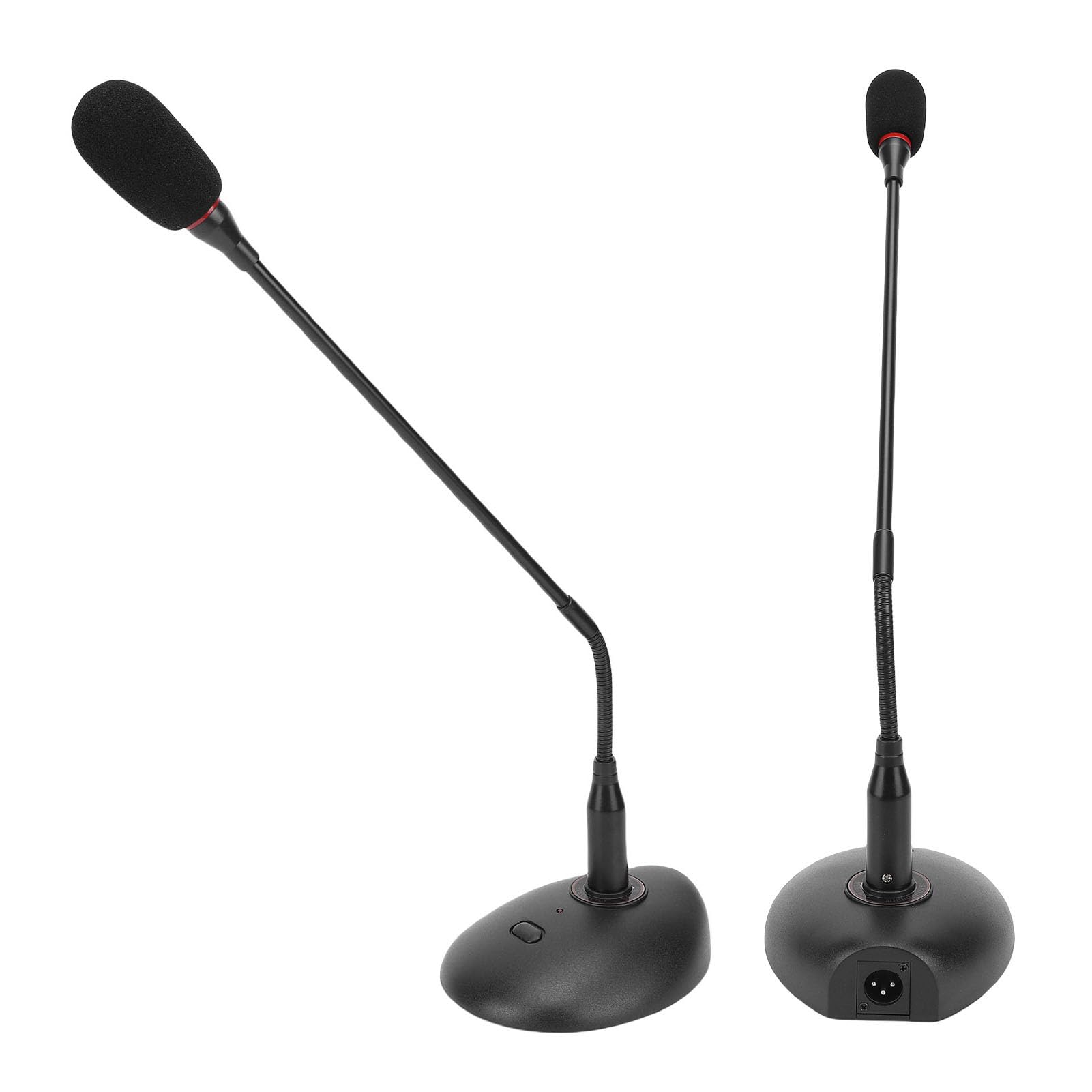 Ejoyous Microfono per Conferenze Microfono a Condensatore a Collo di Cigno in Metallo ABS Spina Maschio XLR a 3 Pin Pickup Cardioide Base on Off per Riunioni Lezioni Trasmissione Podi