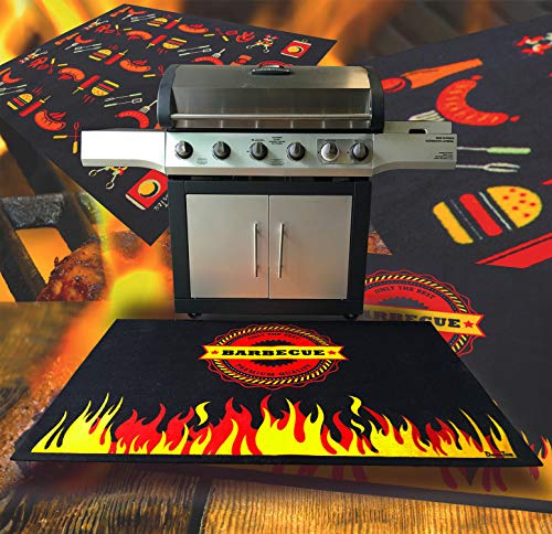 Doortex Bbq Fire Retardant Flame Resistant Mat For Under Grill 39" X 48" Flame Design, Model: Fr4Bq3948Fl #TOP3