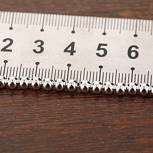 Dankadi New Women's 925 Sterling Silver Bracelet Minimalist 4-6Mm Round Bead Chain Solid Silver Bracelet Charm Jewelry Lobster Claw Clasp (Silver 6Mm20Cm Pendant) #TOP5