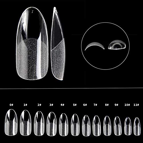 Andoer 360PCS Capa Completa Unhas Falsas Transparentes Fosco Transparentes Unhas Artificiais Kit de