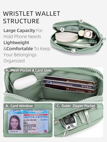 Image of WESTBRONCO Wristlet Wallets for Women - RFID Blocking Quilted Nylon Phone Wallet, Card Holder Purse for Travel & Everyday Use