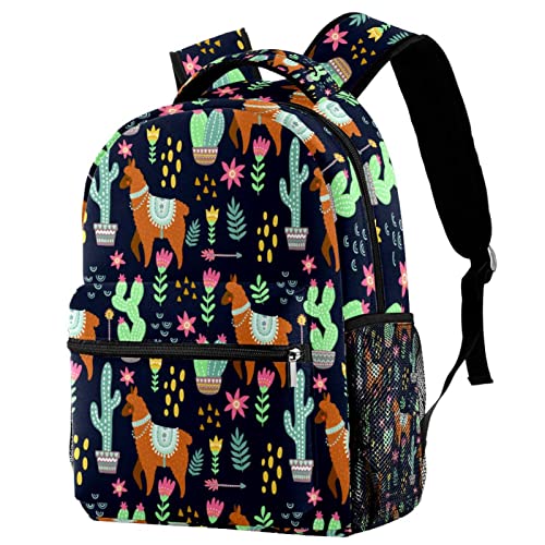 Sac à dos de voyage mixte avec motif alpaga orange original