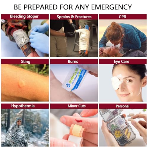 First Aid Trauma Kit,Comprehensive First Aid Kit with Labelled Compartments, Molle System Emergency Kits for Cars, Home, Office, Backpacking, Camping, Traveling, and Cycling-265 Piece - Image 5