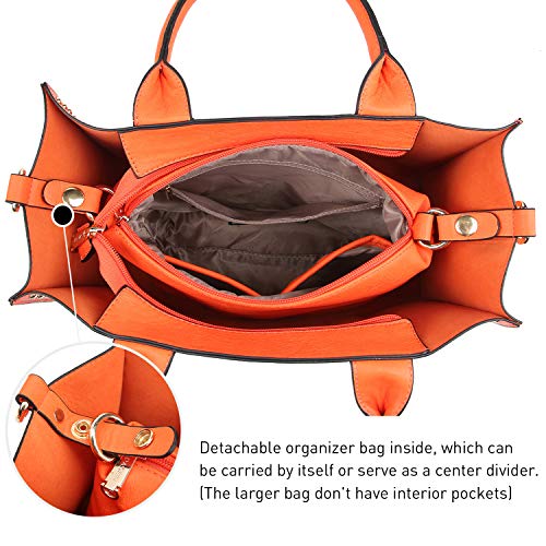 Dasein 3pcs Women Handbag Wallet Top Handle Satchel Purse Hobo Crossbody Shoulder Bag Tote Bag with Studs - Image 4