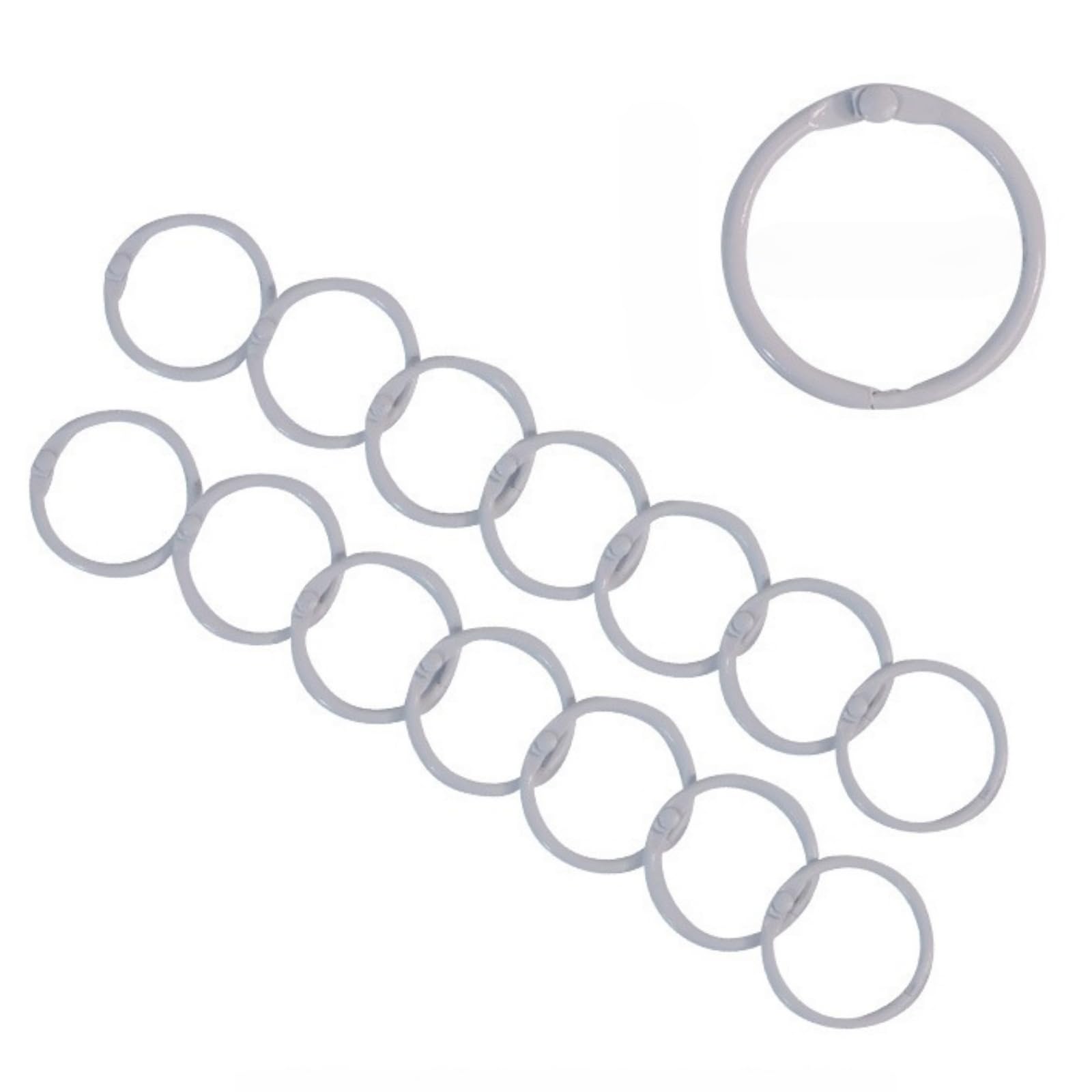YDHSIKK Metal Book Rings, Pack of 40 Multicolor Metal Binder Rings, 1 Inch for Flashcards, Index Cards, Keychains(White - 1Inch/25mm)
