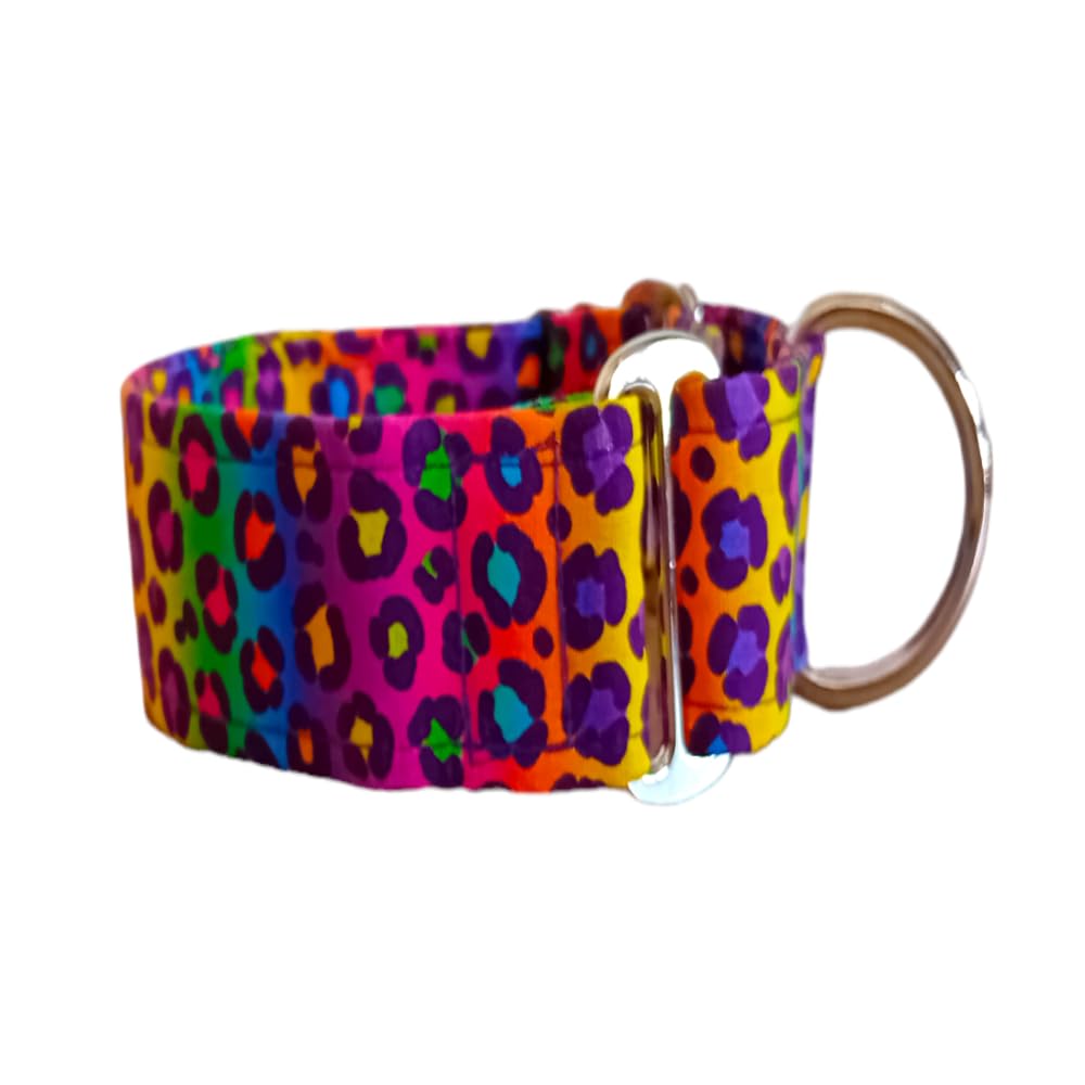 Collar Martingale/Correa/Cinturon Seguridad RAINBOW ANIMAL para Perro Galgo Greyhound - Hecho a Mano en España
