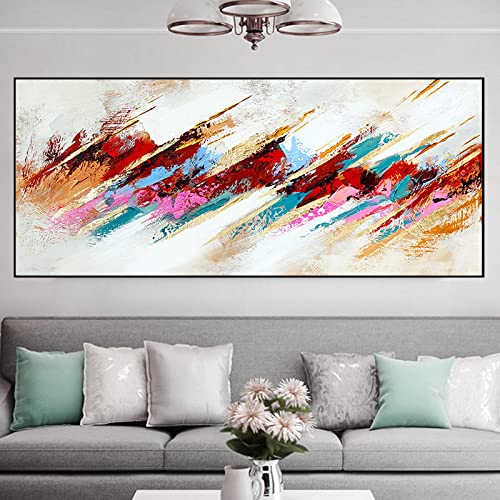 Art Abstrait Coloré Lignes Affiche Impression Toile Salon 60x180cm