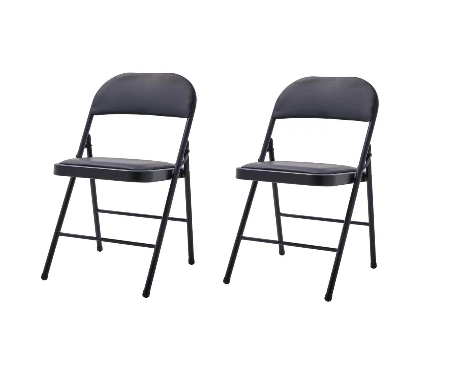 Silla Plegable Ferrol, Silla Plegable Acolchada, para Hogar y Jardín, Resistente y Duradera, Silla Ergonómica, Pack de 2 Sillas, Color Negro