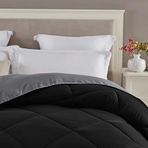 Miniatura 3 de Bedding Combo, relleno de almohada de plumón alternativo para dormir, tamaño King, paquete de 2, edredón reversible ligero y transpirable, color