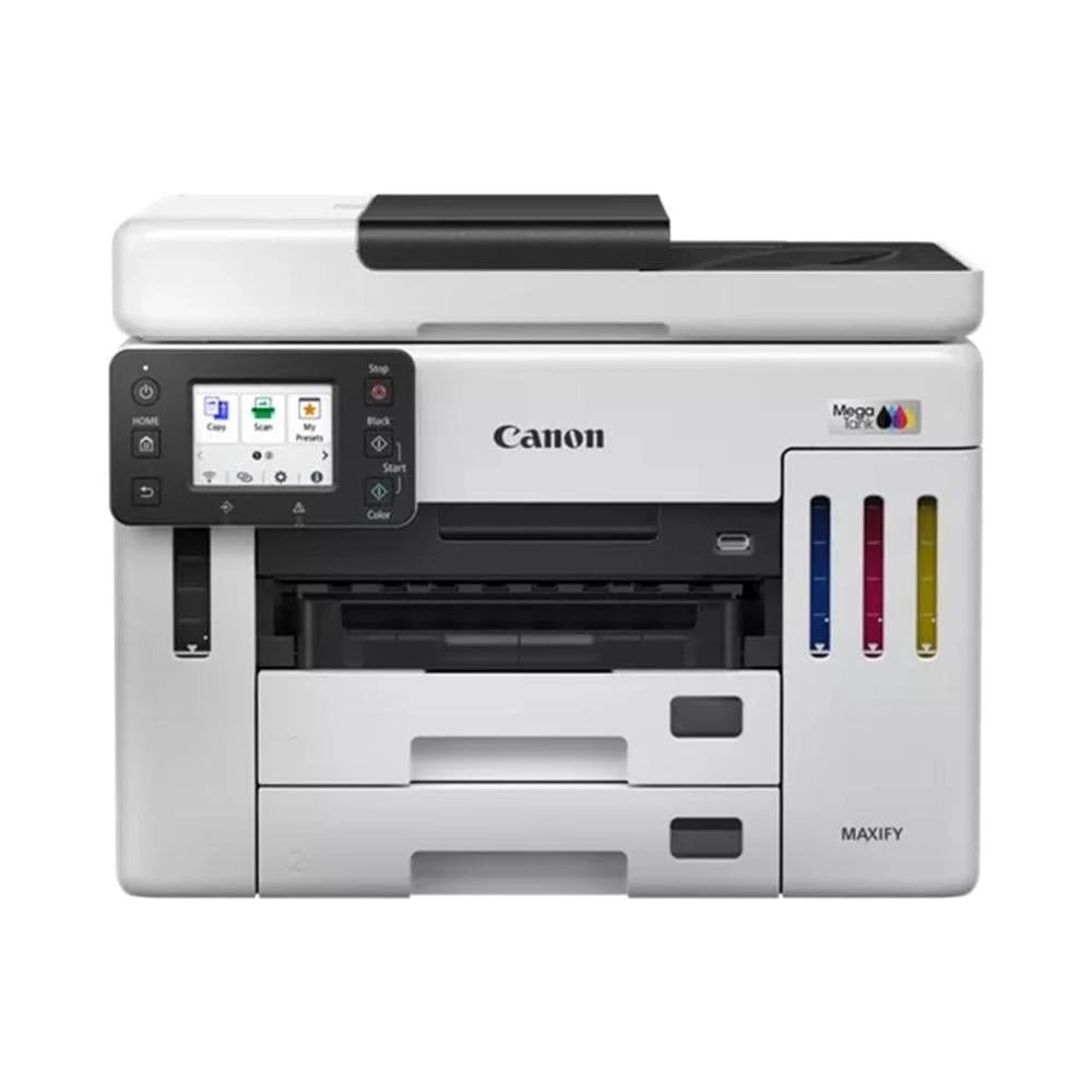 Canon MAXIFY GX7150 kompakter Büro-Drucker – Farbdrucker & Scanner All-in-One WLAN | MegaTank Tintenstrahldrucker mit Kopierer & Scanner | Wi-Fi, Ethernet & USB-Anschluss