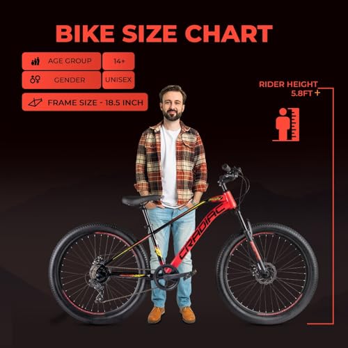 Image of CRADIAC - XC 90 X7-7 Gear Cycle for Boys 12 to 15 Years |bycycles for Mens Adult 29 inch inches| 29T Cycles for Men| Mountain Bike with Suspension Fork |7 Speed Cycle| bycycles for Mens Adult | MTB
