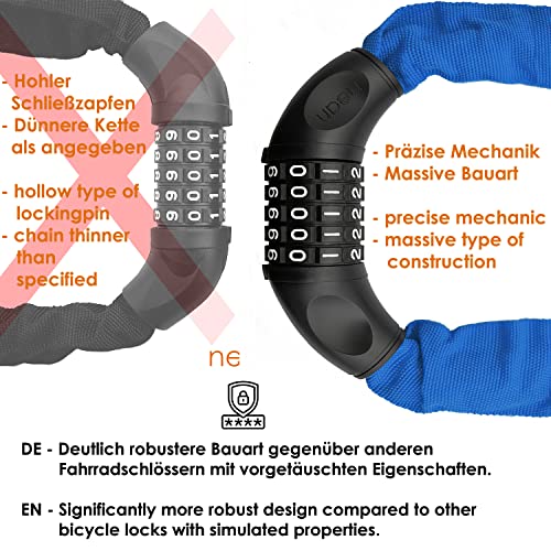 Nean Lucchetto con combinazione, con catena in