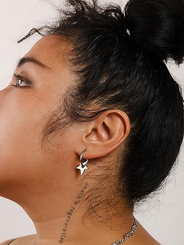 Sacina Star Hoop Earrings Y2k, Y2k Emo Punk Grunge Goth Earrings, Emo Jewelry, Christmas Jewelry Gift For Women4