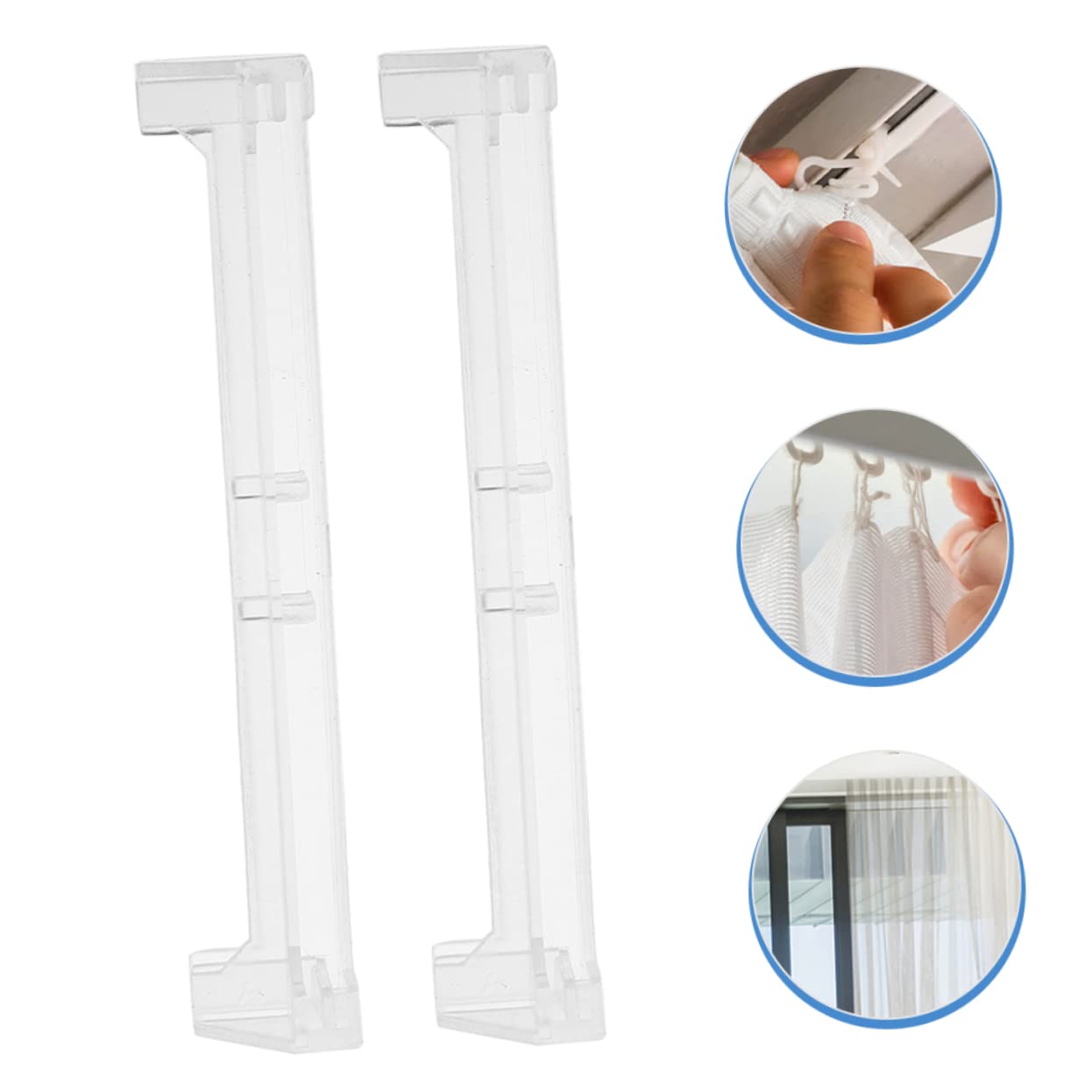HOLIDYOYO 2pcs Clear Valance Corners Plastic Blinds Corner Bracket for Vertical Blinds Lightweight Easy to Install Strong Bearing Weight for Hidden Curtain Connectors