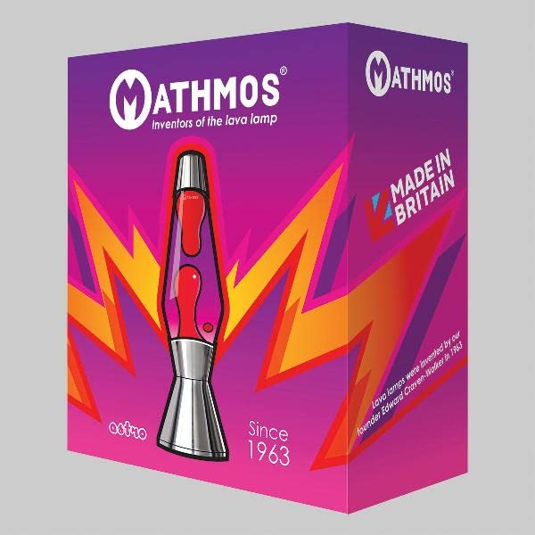 Mathmos Lámpara de lava Astro Cobre | Inventores británicos del clásico de diseño de 1963 | Lámpara de lava Violeta/Rojo fabricada a mano en Gran Bretaña según estrictas normas de seguridad