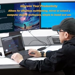 WAVLINK HDMI Splitter Extended Display for Dual Monitor, USB A or USB-C to Dual HDMI Adapter, Multi-Monitor Display 3 Separate Screens for Windows and macOS,4K30Hz,1080p@60Hz