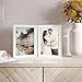 Afuly 5x7 Picture Frame White Double Picture Frames Collage 2 Photo Display Modern Hinged Photo Frame for Desk Decor Christmas Wedding Birthday Gifts for Women Mom Grandma Couple Family Friends
