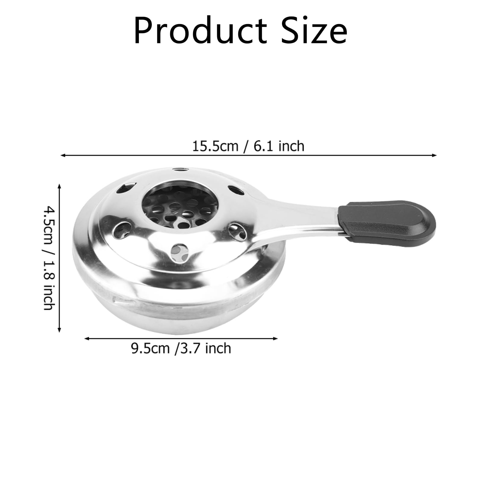 Mini Bruciatore Per Fonduta | Acciaio Inox | Con Maniglia Anti-Scottatura | Per Gel O Alcool | Portatile