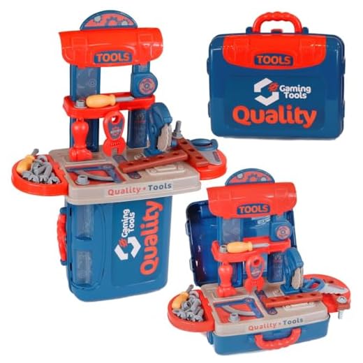 Oficina de Construções 3 em 1 Bancada de Ferramentas, Maleta e Oficina Polibrinq - 9011M