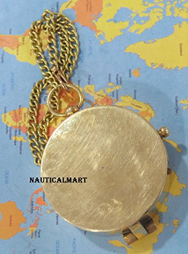 Brújula NauticalMart Thoreau con cadena de latón y cita inspiradora miniatura 3
