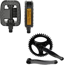 GUARNITURA CORONA BICICLETTA CON 42 DENTI+ COPPIA PEDALI CATARIFRANGENTI-BICI BIKE-BICICLETTA