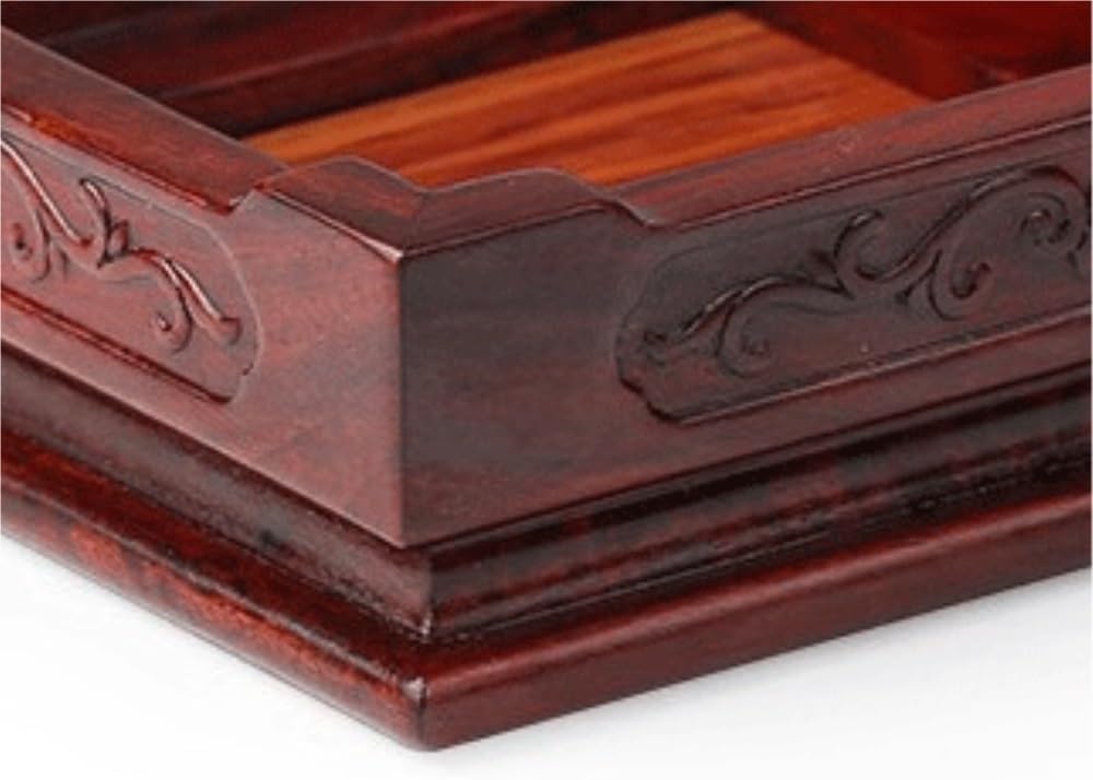 Bonsai Pedestal Vase Pedestal Stands Carved Crafts Ornament Base Solid Wood Inlaid Marble Flower Pot Vase Buddha Statue Base Bracket Planter Stand Plant Holder