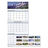 House of Doolittle 2020 Wall Calendar, Three-Month View, Earthscapes Scenic, 12.25 x 26 Inches, December - January (HOD3638-20)