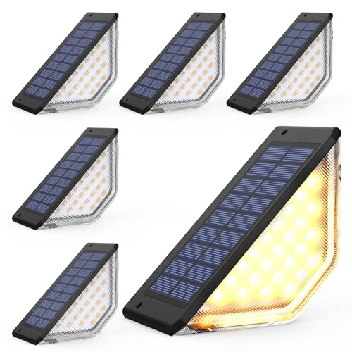 Solpex Solarlampen für Außen Garten, 33 LEDs Solar-Stufenleuchten, Wasserdichte Treppenleuchten Solarleuchten für den Außenbereich,...