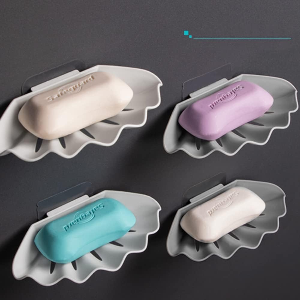 Jabonera de Pared Creativa con Doble desagüe y Soporte for maquinilla Afeitar for Ducha baño
