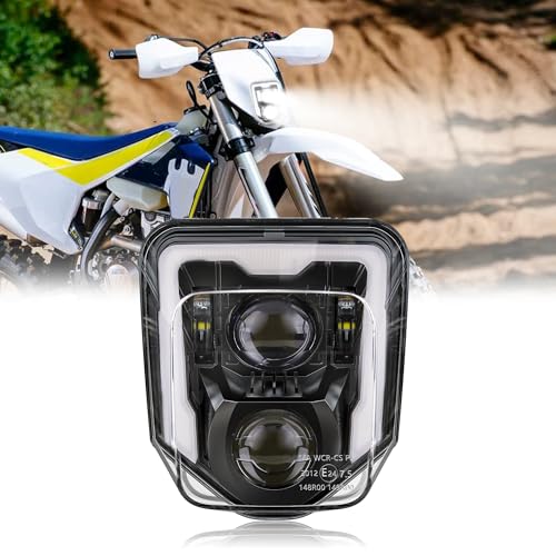 RAMJET4X4 LED Dirt Bike Headlight Motocross Headlight Compatible with 2017-2024 Husqvarna FE 250 350 450 501 701, TE150 250i 300i, FC250 350 450, TX125 Enduro 701 Pit Bike DRL High Low Beam