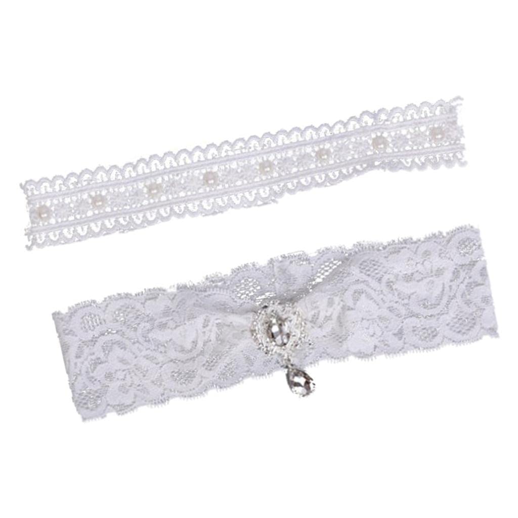 nivaa Elastic Wedding Bridal Lace Leg Garter with Pendant for Brides Bridesmaid-picture-8
