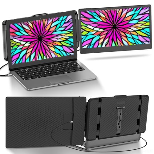 Image of Laptop Screen Extender Monitor Portable. Dual 12 inch Monitor for Laptop