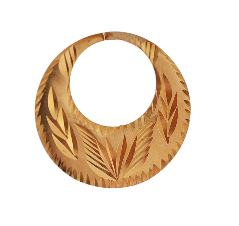 ridvik 1 Micron 22K Gold Plated Nattiyan Earring For Men's Panjabi Boy | Gold Plated Brass Material Golden Hoop Studs Earring Bali For Mens Fashion's Birthday Gifting All Festive Events & Occasions (1 Piece) (Design-1)-picture-51