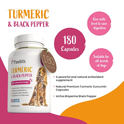 180 Turmeric for Dogs with Active Bioperine Black Pepper | Natural Premium Turmeric Curcumin Capsules suitable for Cats, Horses & Pets Powerful Antioxidant Supplement for Hip & Joints - Image 5