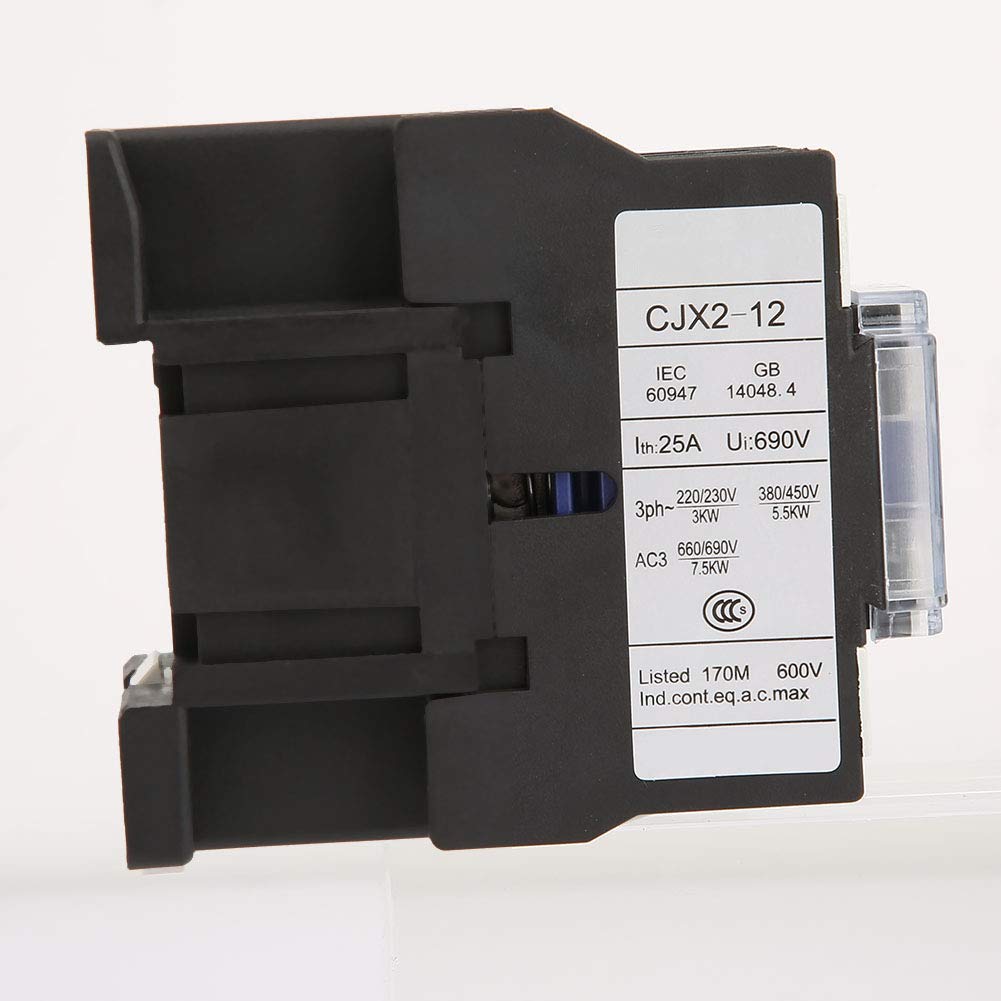 Contattore Elettrico Industriale CJX2-1210 CA per Guida Montaggio Bobina con 24V/48V/380V AC - Applicazione Distribuzione Alimentazione Elettrica, Connessione Stabile e Alta Conduttività