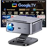 Beamer 4K【1500 ANSI & Google TV/Autofokus】 Full HD 1080P 38000 Lumen XIWBSY Smart Beamer mit WiFi 6, Bluetooth 5.3, HDR10, Sprachassistent, Heimkino & Outdoor Projektor