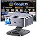 Beamer 4K【1500 ANSI & Google TV/Autofokus】 Full HD 1080P 38000 Lumen XIWBSY Smart Beamer mit WiFi 6, Bluetooth 5.2, HDR10, Sprachassistent, Heimkino & Outdoor Projektor