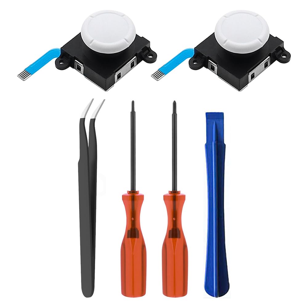 Alnicov 6 Pieces 3D Analog Joystick Repair Kit with Repair Tools for NS Switch/Switch OLED Joy-con/Switch Lite Controller
