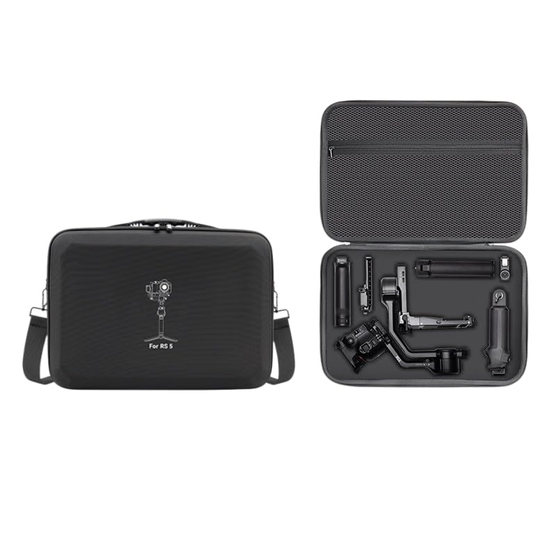 RS 5 Hard Case, Waterproof Travel Carrying Case for DJI RS 5 Combo, Gimbal Stabilizer and Accessories, Portable Hard Shell Case Large Capacity Storage Bag with Shoulder Strap (Black)