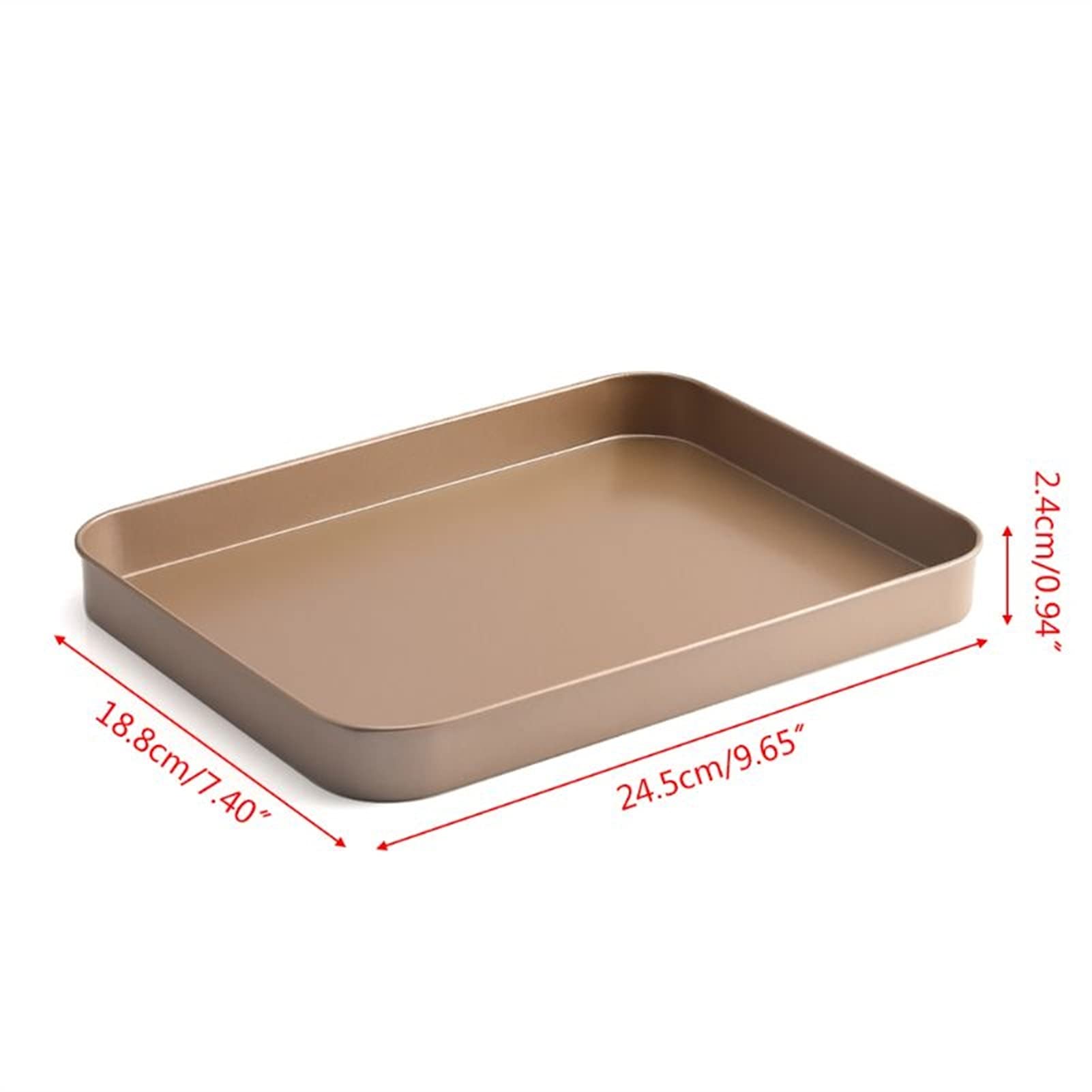 Molde Rectangular de Acero al Carbono para Pasteles, Queso, Galletas, Pan y Pizza. Bandeja Antiadherente para Hornear. Utensilios de Cocina para repostería.，Gold