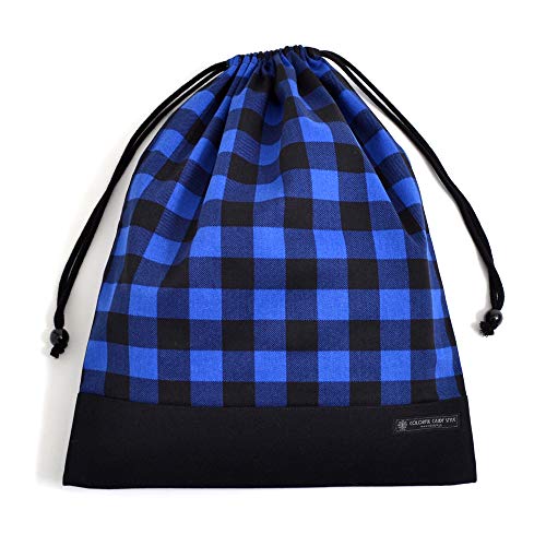 体操服袋 男の子 巾着袋 大 体操服入れ 小学生 お着替え袋 大きめ バッファローチェック・ブルー カラフルキャンディスタイル N3347600