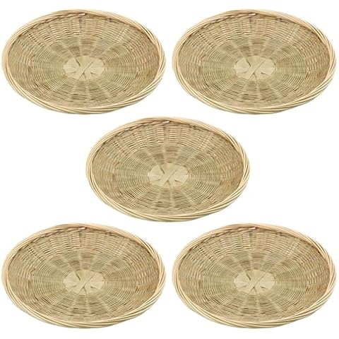 GNIEMCKIN 5 PCS Bamboo Plate Holders Cover