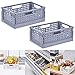 Barrageon 2 Piezas Caja Plegable Organizadora Almacenaje Multiuso Almacenamiento Cesta Comestibles Juguetes Gabinete Contenedor Trastero Apilable Exterior Jardín Cocina Carro Ropa (Gris)
