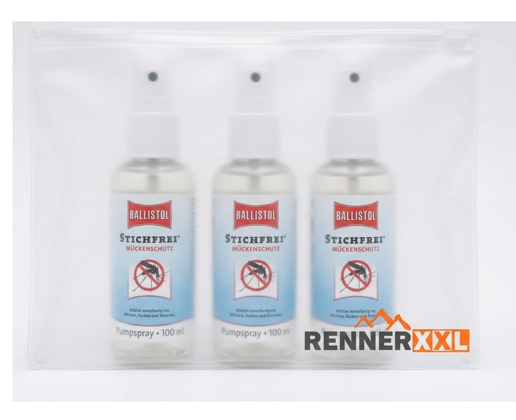 Insektenschutz Spray für Haut & Kleidung – Gegen Mücken, Zecken & Sandfliegen – Tropentauglich & hautfreundlich - 3×100 ml