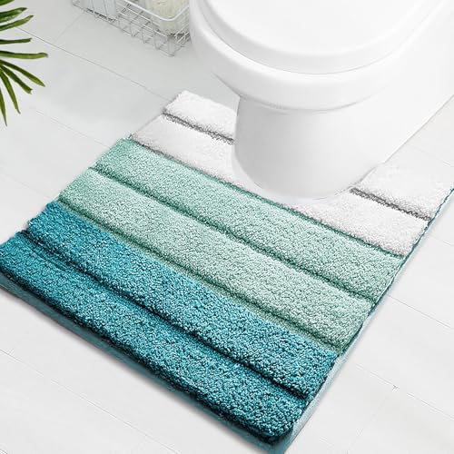 SiliPacks Bathroom Rugs 20'x20' Non-Slip Microfiber Contour Toilet Rugs U Shaped Carpet, Machine...