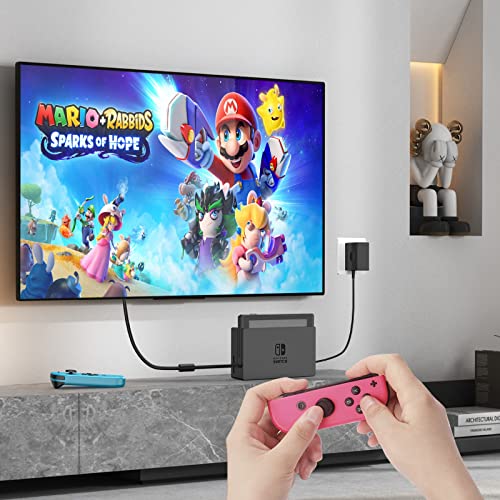 Switch Charger For Switch, Ac Adapter Charger For Switch Power Adapter Fast Charging Portable Charger 15V/2.6A (Support Tv Mode And Dock) Switch Lite Charger With 5Ft Type C Cable #TOP5